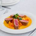 Tuna with orange sauce from Chef of Lesnaya skazka Restaurant